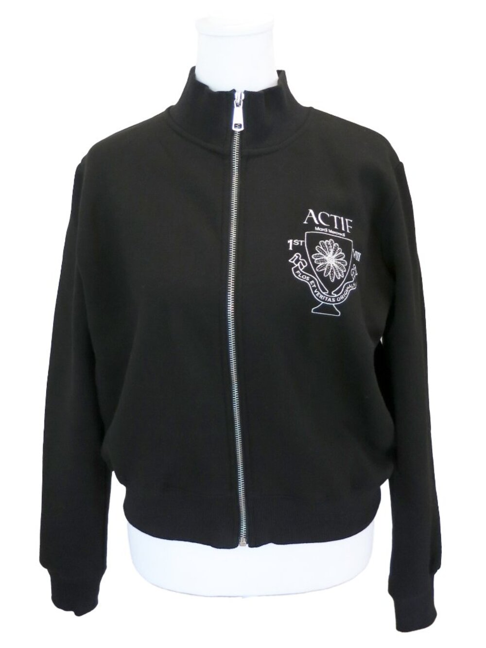 MARDI MERCREDI ACTIF Korean Black Fleece Cute Champion Cup Golf Bomber Jacket